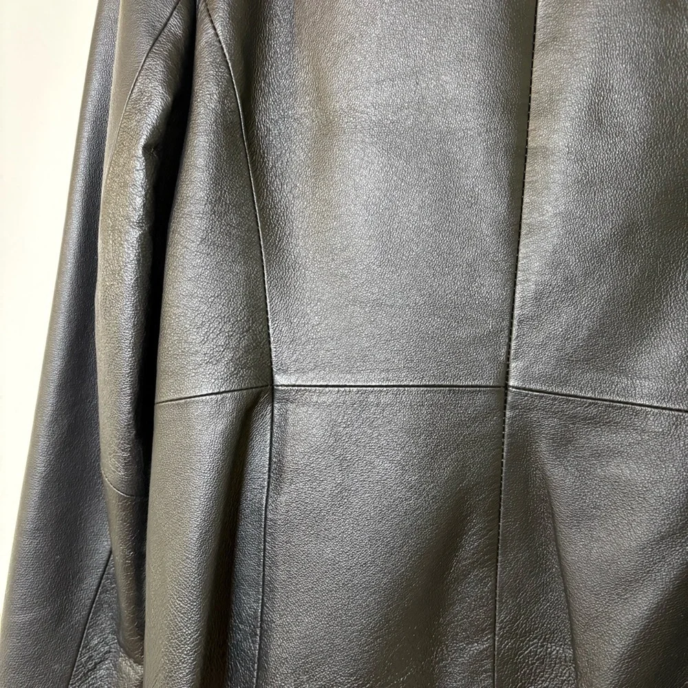 Vintage 90s Y2K Leather Jacket goth Whimsigoth minimalist grunge emo punk S - Picture 10 of 16